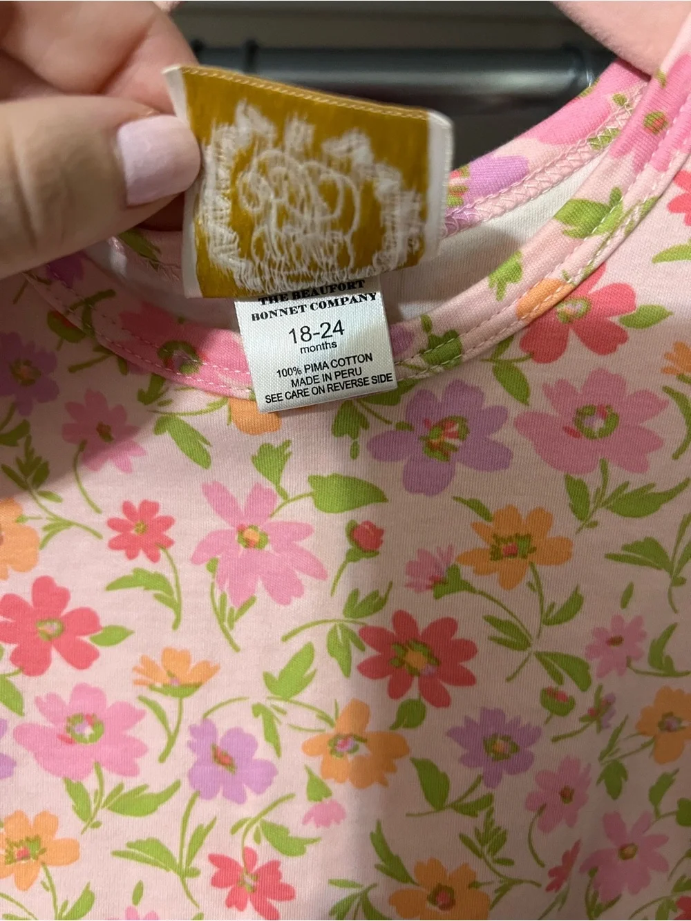 Girls Pink Floral Swing Dress by TBBC
